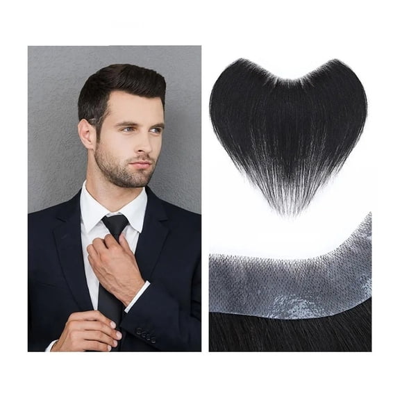 V-Shape Hairline Invisible Thin Skin Hair Patch Natural Hairline Human Hair Hairpiece for Men