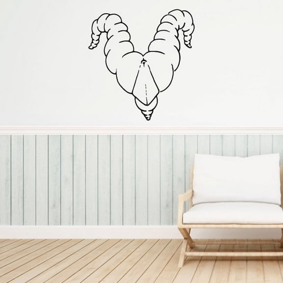 V Shape Ram Horn Decal - 36 Inches