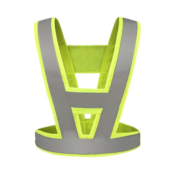 V Shape Reflective Vest High Visibility Cycling Safety Vest Running Gear, Universal Size-NeonGreen-1Pc