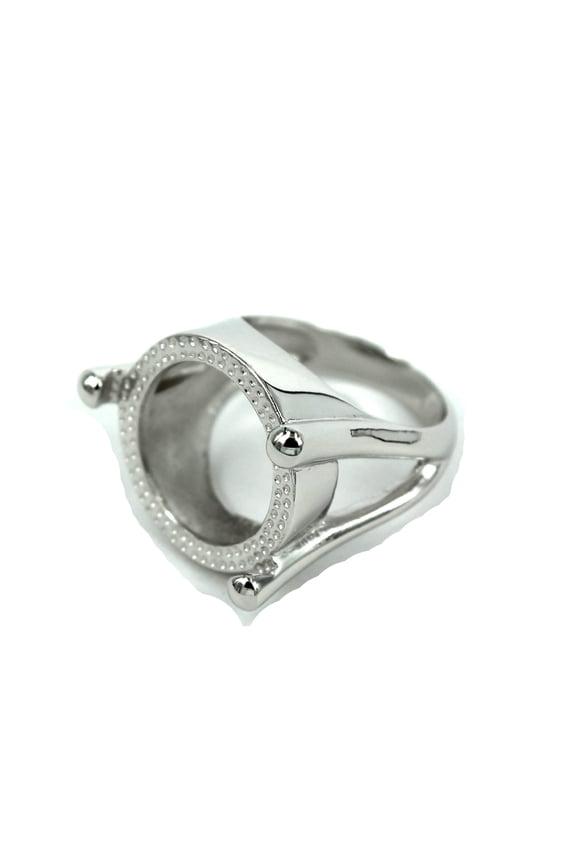 V-Shape Ring Setting with Round Bezel Mounting in Sterling Silver 18mm | MTR171 (7)