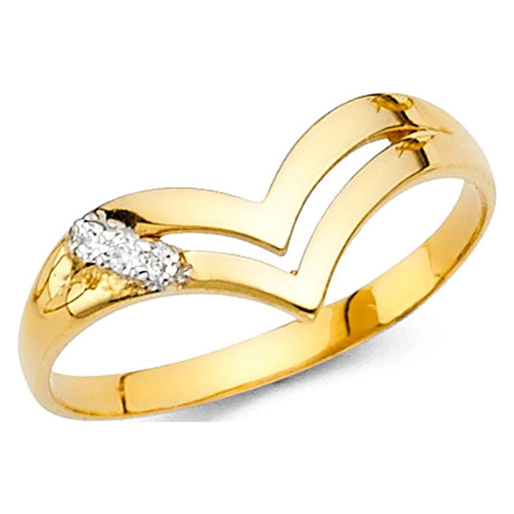 14K YELLOW GOLD BYPASS ICY INITIAL RING | Patty Q's Jewelry Inc