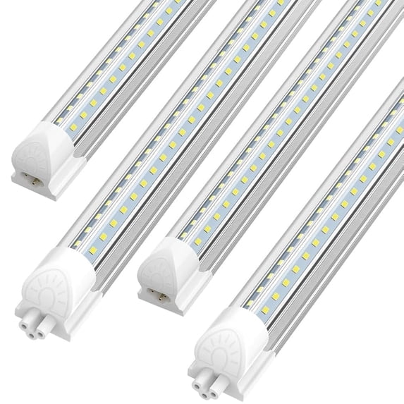 V Shape T8 4ft LED Shop Light Fixture Linkable, 36w 5000K White, 8-Pack
