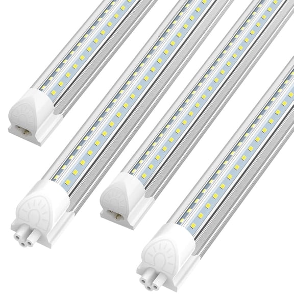 V Shape T8 4ft LED Shop Light Fixture Linkable, 36w 6000K 8-Pack