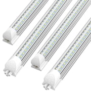 CNSUNWAY T8 LED Shop Lights 4FT, V Shape 45W 6000K 6300LM, Clear Cover, 4 Pack