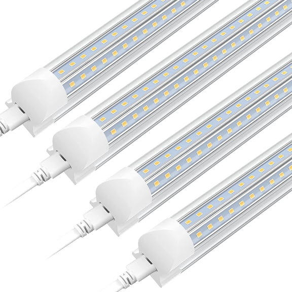 V Shape T8 8ft LED Shop Light Fixture Linkable, 72w 5000K Daylight 4-Pack