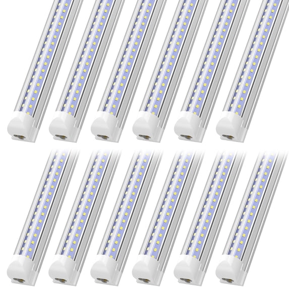 CNSUNWAY 8ft T8 LED Shop Light Fixture Linkable, 72w 6000K 9360lm, V Shape 25-Pack
