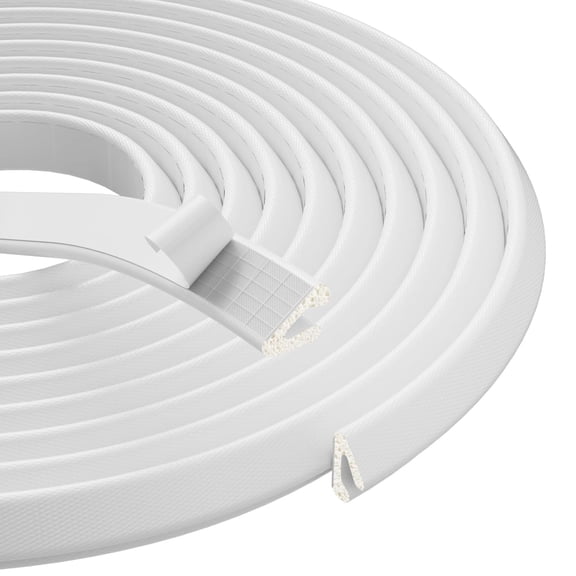 V Shape Thin Foam Weather Stripping Door Frame Seal Strip 19.7FT White, Draft Stopper, Insulation Winter, Weatherstripping, Gap Sealing, Soundproofing, Self-Adhesive Used for Exterior Front Door Side