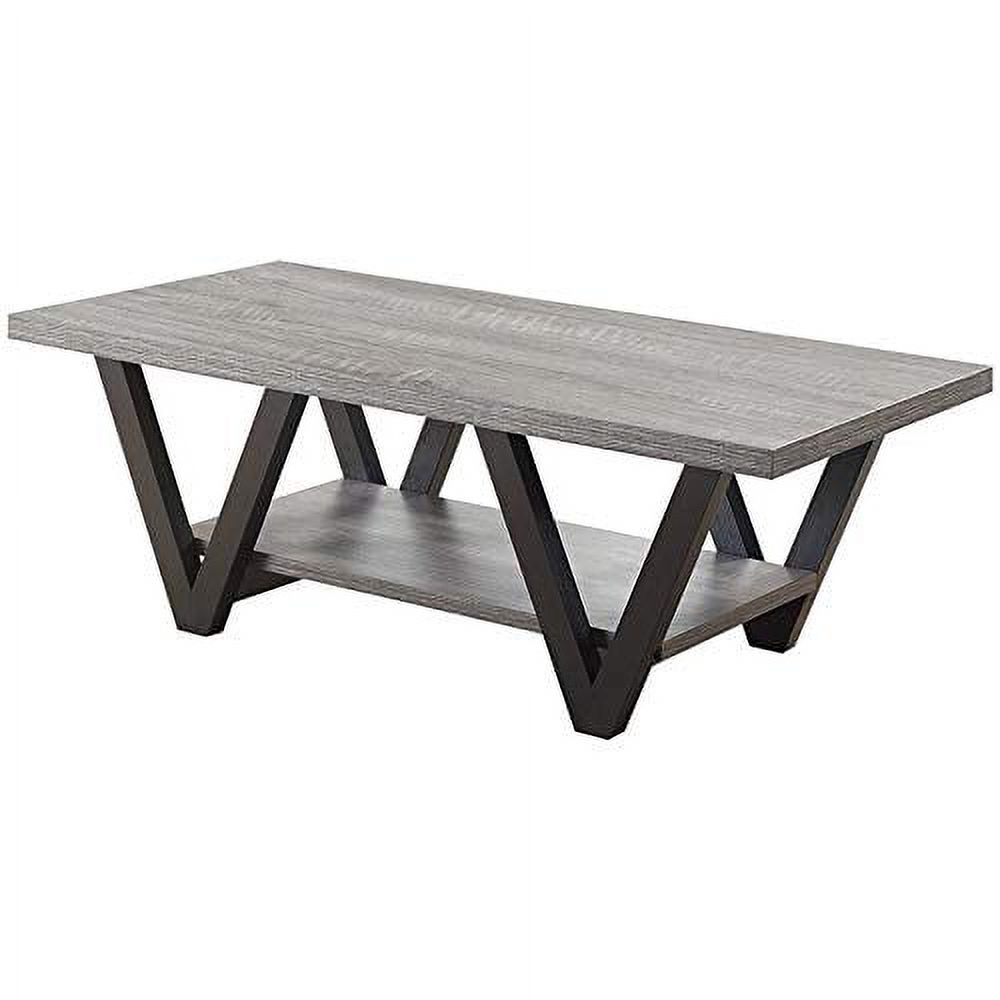 V Shaped Coffee Table In Gray And Black