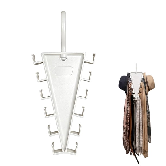 V-Shaped Double-Sided Closet Hanger, 12 Hooks Rotating Organizer for Hats Scarves Belts