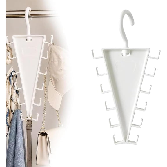 V Shaped Double-Sided Closet Organizer Hanger, 360° Rotatable Space Saving Clothes Hanger Organizer, Multi-Layer Vertical Clothes Storage Rack for Shirts, Jackets, Hats, Scarves