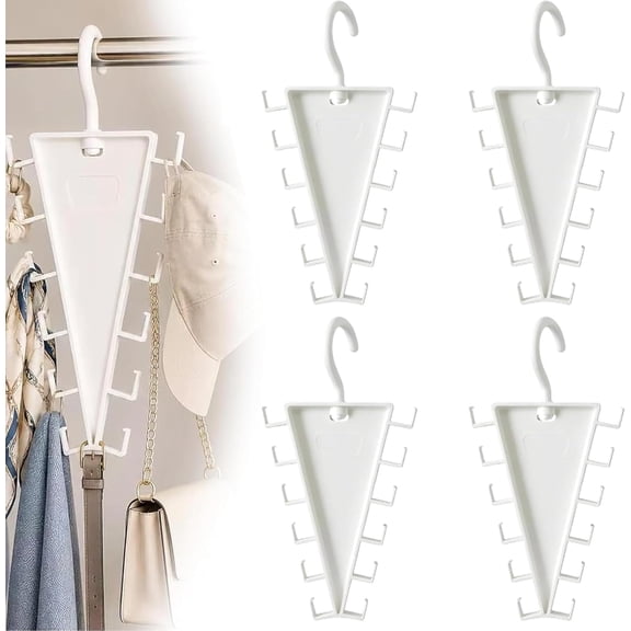 V Shaped Double-Sided Closet Organizer Hanger, 360° Rotatable Space Saving Clothes Hanger Organizer, Multi-Layer Vertical Clothes Storage Rack for Shirts, Jackets, Hats, Scarves (4)