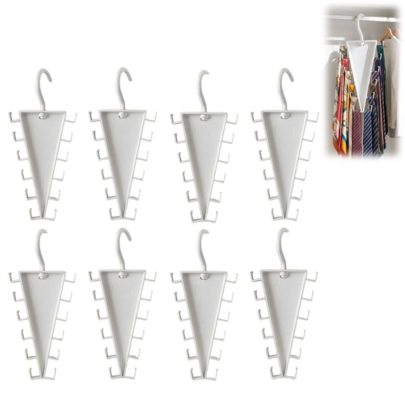 V-Shaped Double-Sided Closet Organizer Hanger – 360° Rotatable Space-Saving Rack with 12 Hooks (8PCS)
