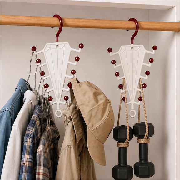 V Shaped Double-Sided Closet Organizer Hanger, Heavy-Duty 360° Swivel Triangle Closet Organizer for Clothes Combinable Multi-Functional Rack for Bathroom Behind Door Wardrobe Space Saver