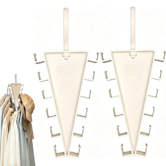 V Shaped Double-Sided Closet Organizer Hanger, Wall-Mounted Closet Storage Rack, Saving Closets Hanger Rack, Double Side Hook Closets Storage Organizer, Bedroom Racks for Families & Roommates