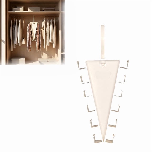 V-Shaped Double Sided Storage Organizer Hanger, 360 Degree Rotation Space Saving Hanger Rack with Double Hooks, Closet Organizer for Clothes