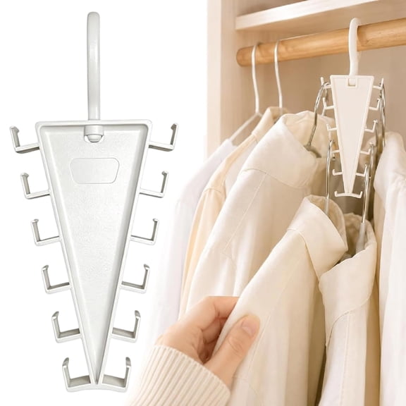 V Shaped Double-sided Closet Organizer Hanger, 360° Rotatable Double-Sided Design & Layer Storage for Wardrobes Dorms Bedrooms Clothes