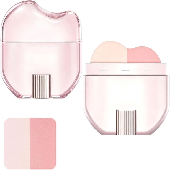 V-Shaped Pink Blush Highlighter Stick, 2-in-1 Cream Makeup Stick, Multi-Use for Cheek,Eye, Design for Beginners & Daily Travel Makeup