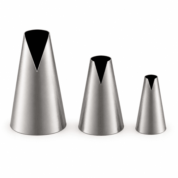 V-Shaped Piping Tips Set, Stainless Steel