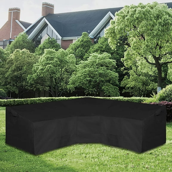 V-Shaped Sectional Sofa Cover for Patio, Heavy Duty Waterproof Outdoor Furniture Cover with Air Vent, 89" L x 33.5" D x 31" H, Black