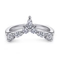 thumbnail image 1 of Geometric Ring for Women Silver Vee Shaped Ring Simulated Diamond Wedding Rings Design Rings European American, 1 of 3