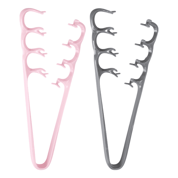 V-Shaped Texture Comb Set, 2 Pcs Gray & Pink, ABS Hair Volumizing Shaping Tool, Professional Salon Effect for Fine Hair, Straightening, Curling Styles, 9.1 x 1.3-3.7 In