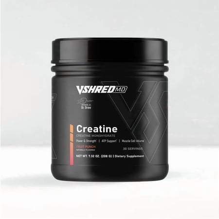 V Shred MD Creatine – Dr. Drew Approved Brain & Cellular Energy Support – Formulated with 5g Micronized Creatine Monohydrate – Promotes Cognitive Function, Strength & Daily Vitality – Fruit Punch