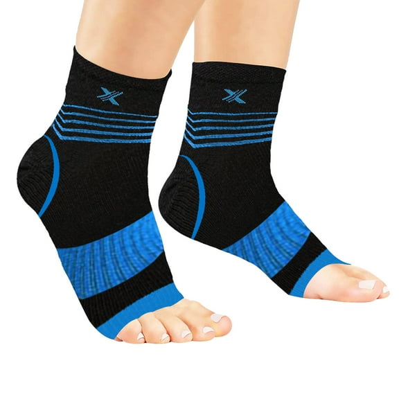 V-Striped Support Ankle Compression Pain Relief Recovery Sleeves (1-Pair)