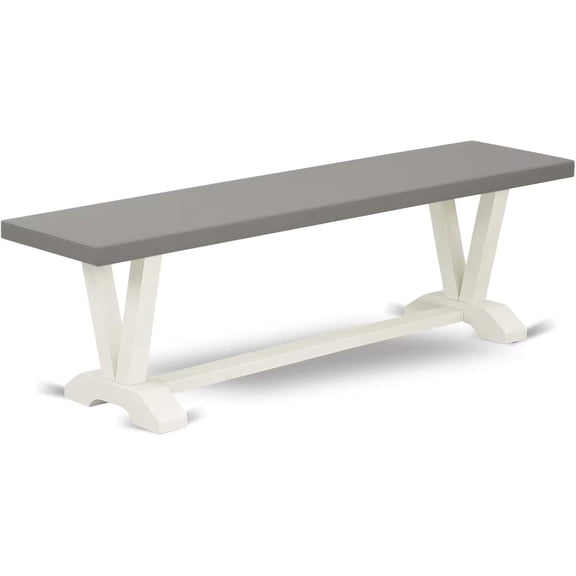 V-Style Modern Dining Bench with Solid Wood Seat, 60" L x 15" W x 18" H