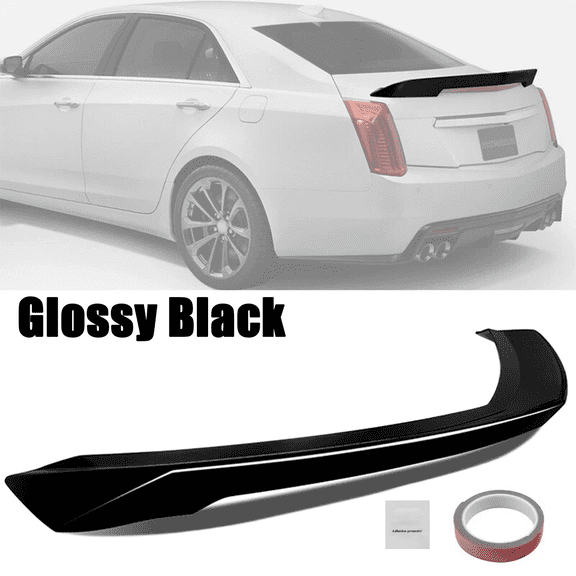 V Style Rear Trunk Wing Spoiler For Cadillac ATS Sedan 2013-2018 Glossy Black