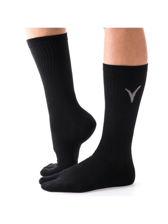 Flip-Flop Split Toe Socks Crew Japanes Black Sports Casual Women 9-12 Men 8-11