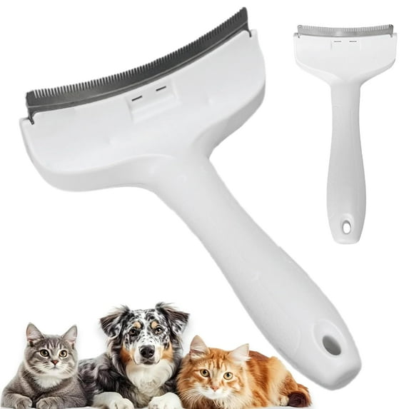 V-Tooth Deshedding Comb for Pets - Pro-Groom 1. 1 Mm V-Shaped Teeth Pet Comb - Pet Deshedding Tool with Curve Blade - Tight V-shaped Teeth Shedding Comb for Cats and Dogs (White)