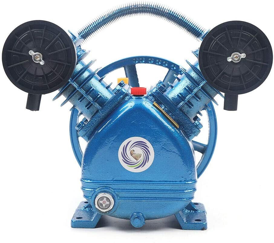 V Type Twin Cylinder Air Compressor Pump Head, 2HP 115 PSI 2 Piston 1 ...