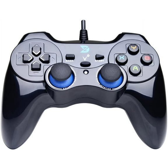 -V+ USB Wired Gaming Controller Gamepad For PC/Laptop Computer(Windows XP/7/8/10/11) & PS3 & Android & Steam - [Black]