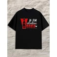 thumbnail image 1 of V is for Valentine Vodka Men black Comfortable loose T-shirt Classic Unisex Shirt Cotton tshirts Retro Unisex Shirt Crewneck tshirts Casual Unisex Shirt Graphic tshirts, 1 of 7