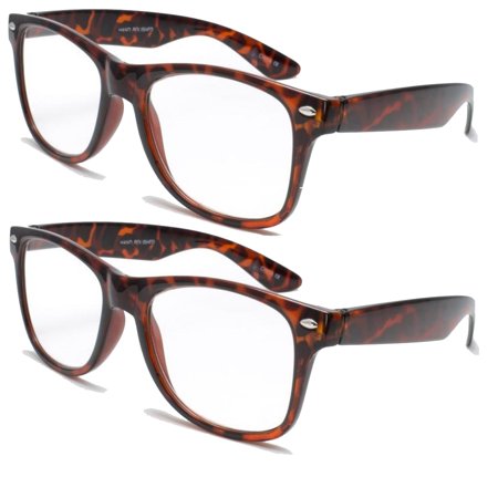 V.W.E. 2 Pairs Deluxe Reading Glasses - Comfortable Stylish Simple Readers Rx Magnification - Anti-Reflective AR Coating