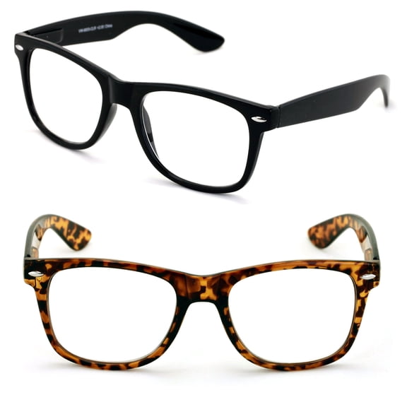 V.W.E. 2 Pairs Large Reading Glasses - Wide Fitment - Classic Design Comfortable Fitment +2.00