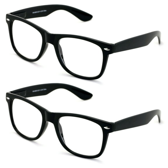 V.W.E. 2 Pairs Large Reading Glasses - Wide Fitment - Classic Design Comfortable Fitment +2.00