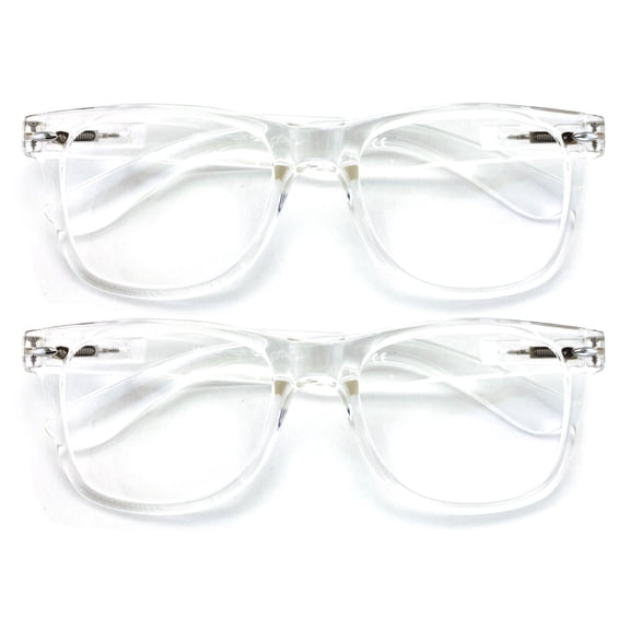 V.W.E. 2 Pairs Large Reading Glasses - Wide Fitment - Classic Design Comfortable Fitment +2.25