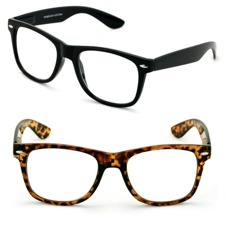 V.W.E. 2 Pairs Large Reading Glasses - Wide Fitment - Classic Design Comfortable Fitment +4.50