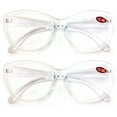 thumbnail image 1 of V.W.E. 2 Pairs Women Clear White Reading Glasses Reader Glasses Cateye Vintage Jackie O, 1 of 4