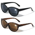 thumbnail image 1 of V.W.E. 2 Pairs Women Outdoor Reading Sunglasses Reader Glasses Cateye Vintage Jackie O Black Brown +2.50, 1 of 4