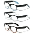 thumbnail image 1 of V.W.E. 3 Pairs Classic 2 Tone Comfortable Reading Glasses With Spring Hinges and Storage Pouch - Men Women Clear Lens Reader +1.75, 1 of 3