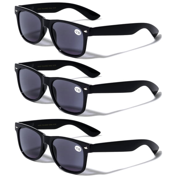 V.W.E. 3 Pairs Classic 80's Reading Sunglasses - Tinted Reader - Not Bifocal - Unisex 4.00