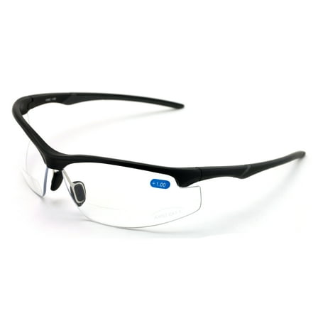 V.W.E. Ansi Z87.1 Bifocal Protective Eyewear, Matte Black
