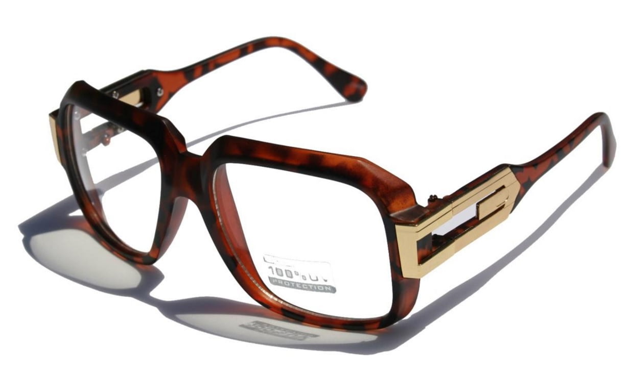 V.W.E. Large Classic Retro Square Frame Clear Lens Glasses 