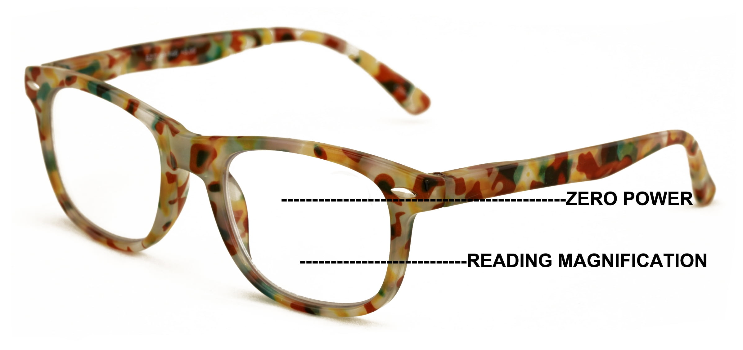 V.W.E. Marble Fashion Clear Progressive Reading Glasses - Zero Power On ...