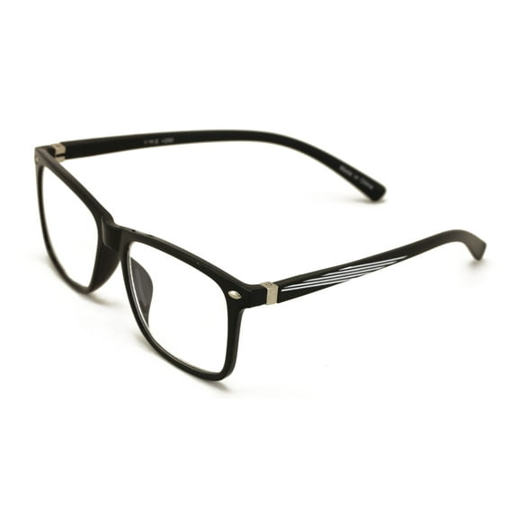 V.W.E. Men Premium Reading Glasses TR90 with Extended Temple - Clear Lens Reader - Spring Hinge Temple 1.75