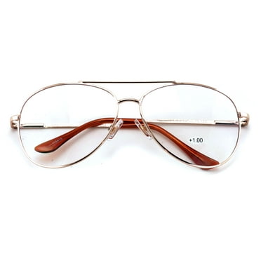 V.W.E. Metal Aviator No Line Progressive Trifocal Reading Glasses