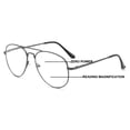 thumbnail image 1 of V.W.E. Metal Tear Drop Progressive Reading Glasses - Zero Power On Top - Clear No Line Reader - AR +4.00, 1 of 4