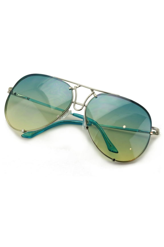 New Large Limited Edition Colorful Gradient Lens Metal Aviator Sunglasses